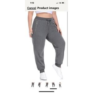 ZERDOCEAN Women's Plus Size Fleece Lined Sweatpants Relaxed Fit 4X Gray